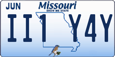 MO license plate II1Y4Y