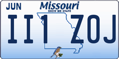 MO license plate II1Z0J
