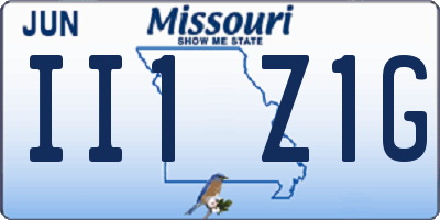 MO license plate II1Z1G