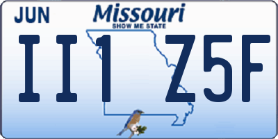 MO license plate II1Z5F