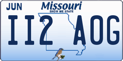 MO license plate II2A0G