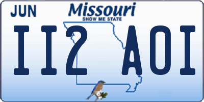 MO license plate II2A0I