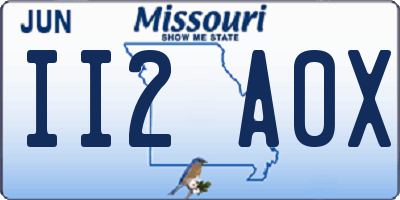 MO license plate II2A0X