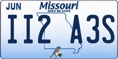 MO license plate II2A3S