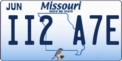 MO license plate II2A7E