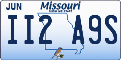 MO license plate II2A9S
