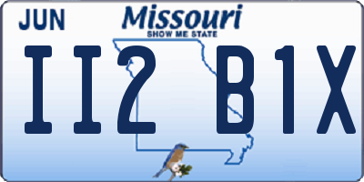 MO license plate II2B1X