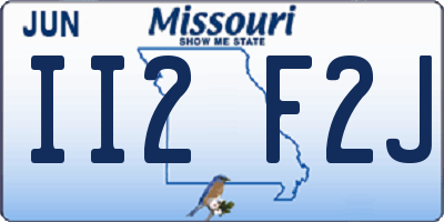 MO license plate II2F2J