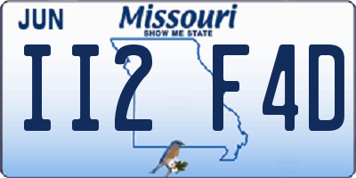 MO license plate II2F4D