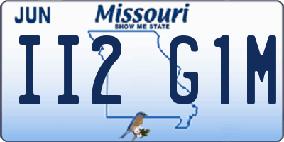 MO license plate II2G1M