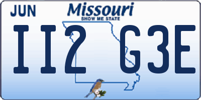 MO license plate II2G3E