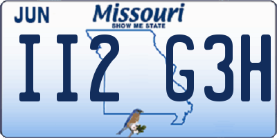 MO license plate II2G3H