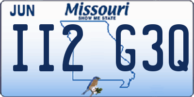 MO license plate II2G3Q