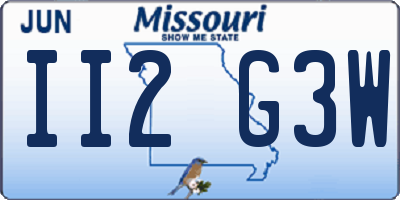MO license plate II2G3W