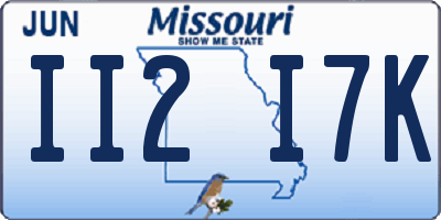 MO license plate II2I7K