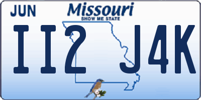 MO license plate II2J4K