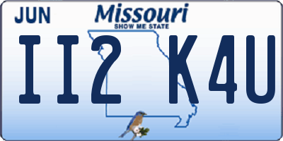 MO license plate II2K4U