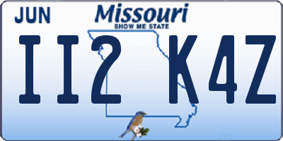 MO license plate II2K4Z