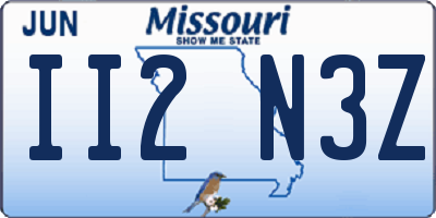 MO license plate II2N3Z