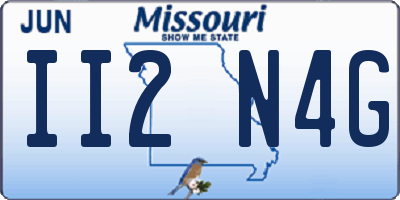 MO license plate II2N4G