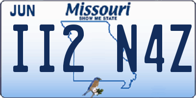 MO license plate II2N4Z