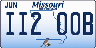 MO license plate II2O0B