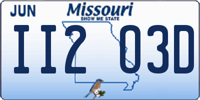 MO license plate II2O3D