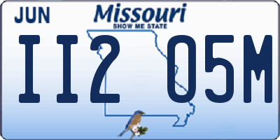MO license plate II2O5M