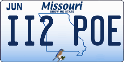 MO license plate II2P0E