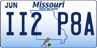 MO license plate II2P8A