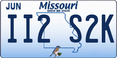 MO license plate II2S2K