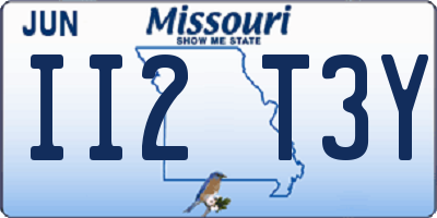 MO license plate II2T3Y