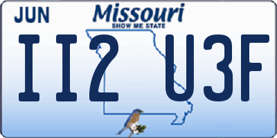 MO license plate II2U3F