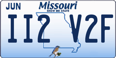 MO license plate II2V2F