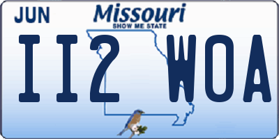 MO license plate II2W0A