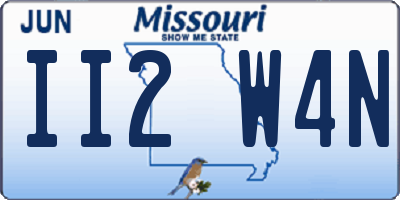 MO license plate II2W4N
