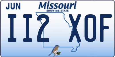 MO license plate II2X0F