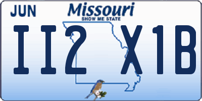MO license plate II2X1B