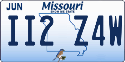 MO license plate II2Z4W