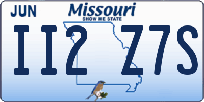 MO license plate II2Z7S