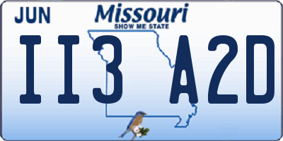 MO license plate II3A2D