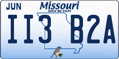 MO license plate II3B2A
