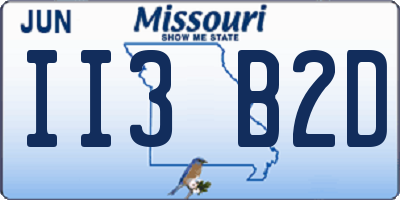 MO license plate II3B2D