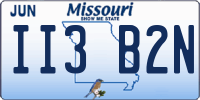 MO license plate II3B2N