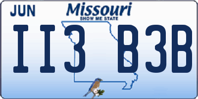 MO license plate II3B3B