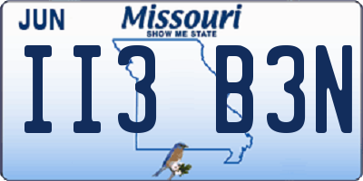 MO license plate II3B3N