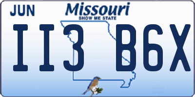 MO license plate II3B6X
