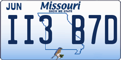 MO license plate II3B7D