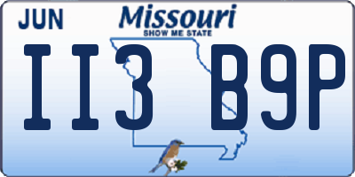 MO license plate II3B9P