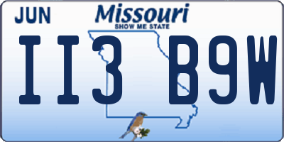 MO license plate II3B9W